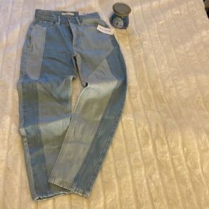 NWT Pacsun Ultra High Rise Slim size 24. Color block blue multicolor jeans.